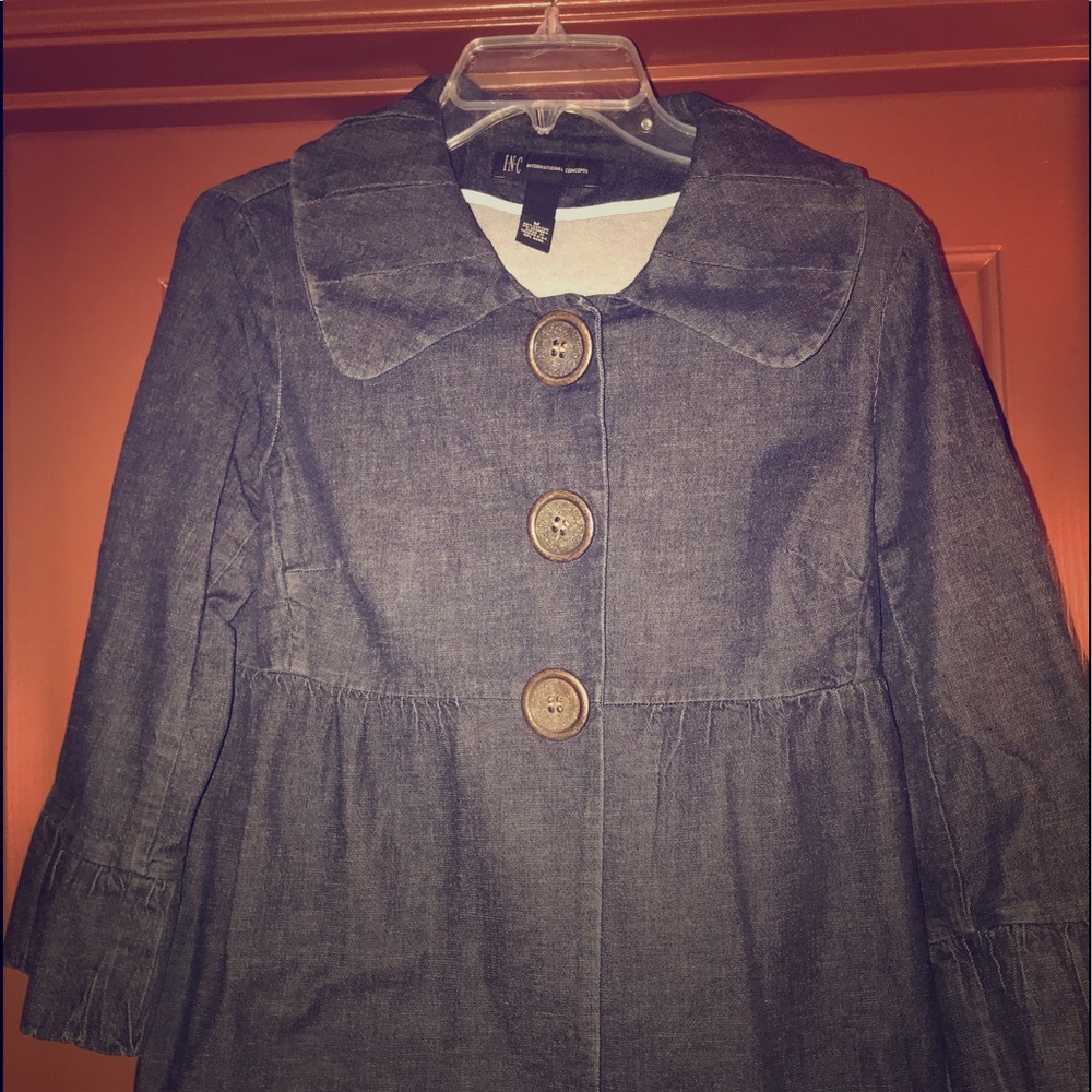INC dark denim 3 Button jacket